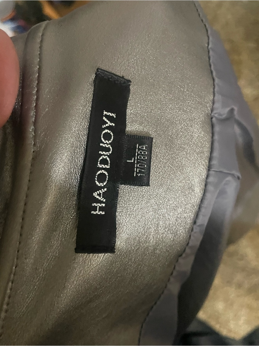 HAODUOYI Metallic Silver Moto Leather Jacket - Picture 7 of 8